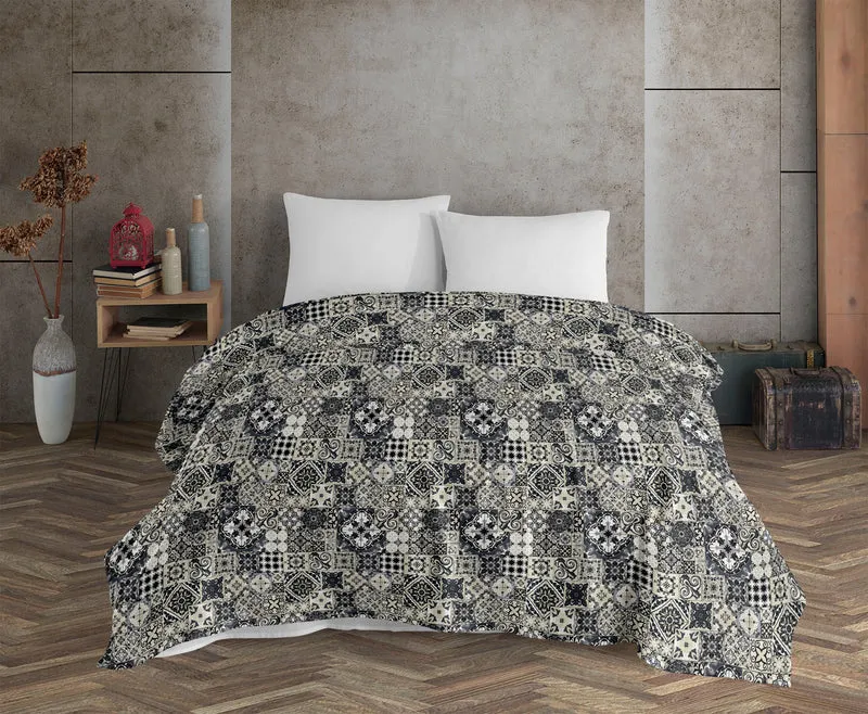 Copriletto Telo Arredo Multiuso in Cotone Panama Fantasia Maioliche Made in Italy Il Gruppone