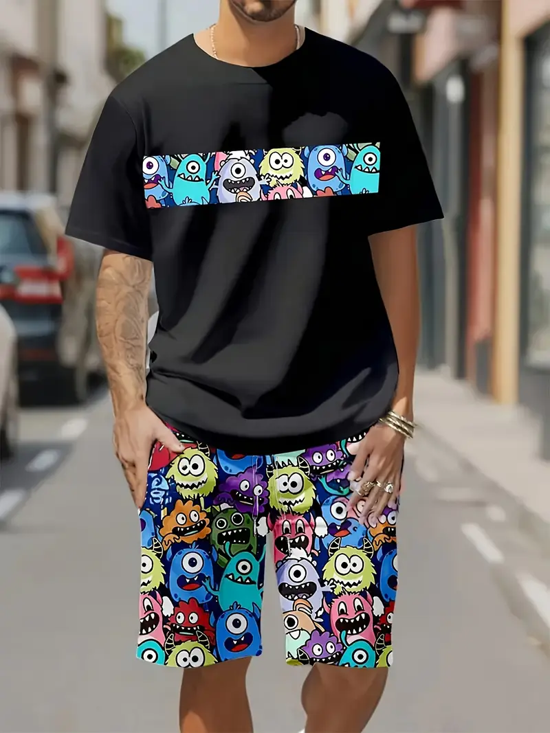 Asher - Pyjama-Set mit Grafikdruck für Herren