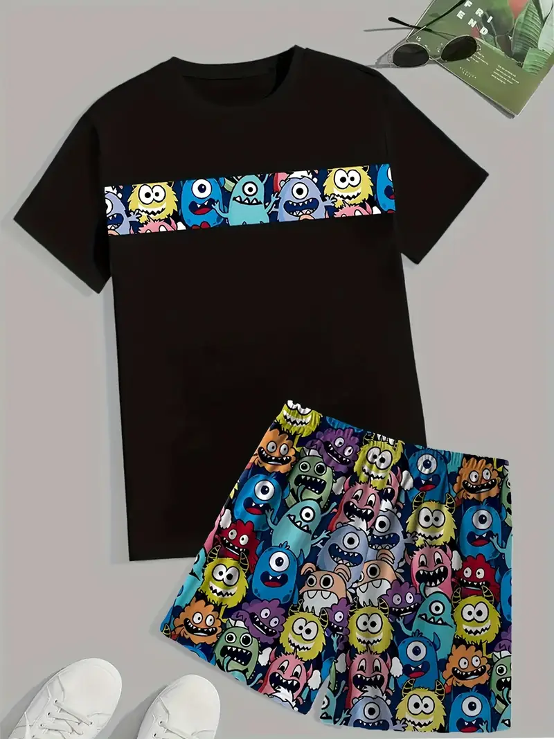 Asher - Pyjama-Set mit Grafikdruck für Herren
