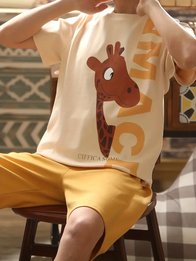 Damien - Modisches Pyjama-Set mit Cartoon-Print für Herren