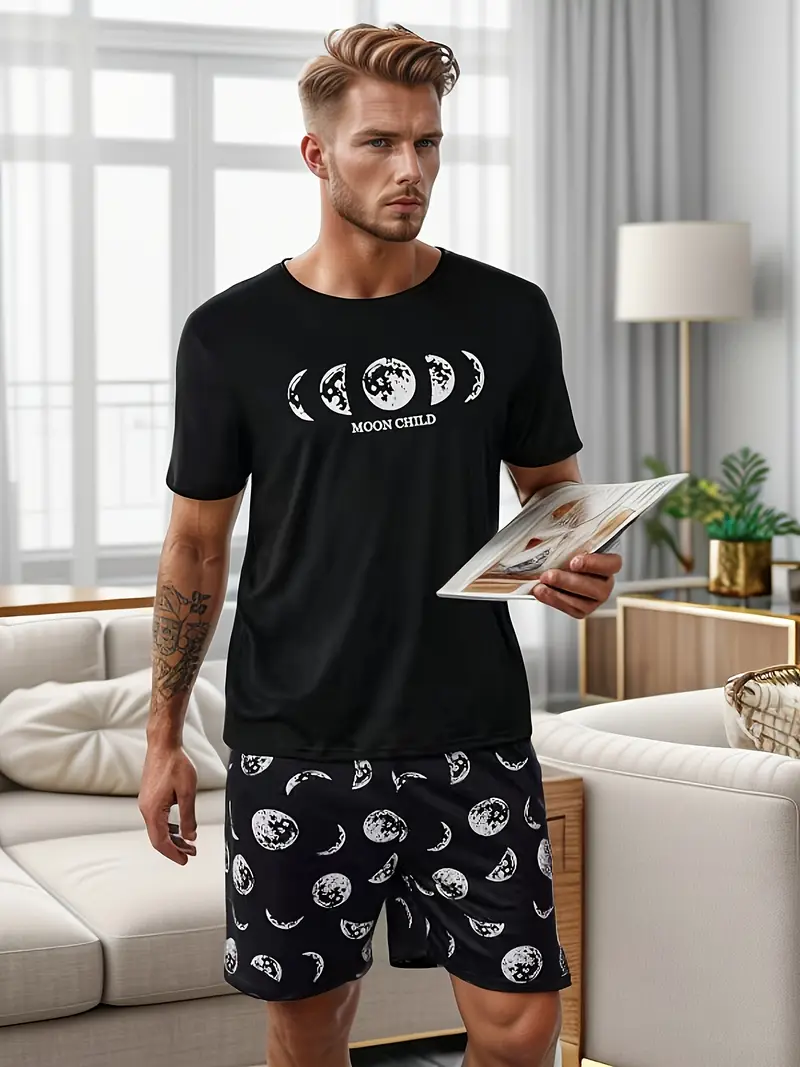 Matteo - Pyjama-Set mit Grafikdruck für Herren
