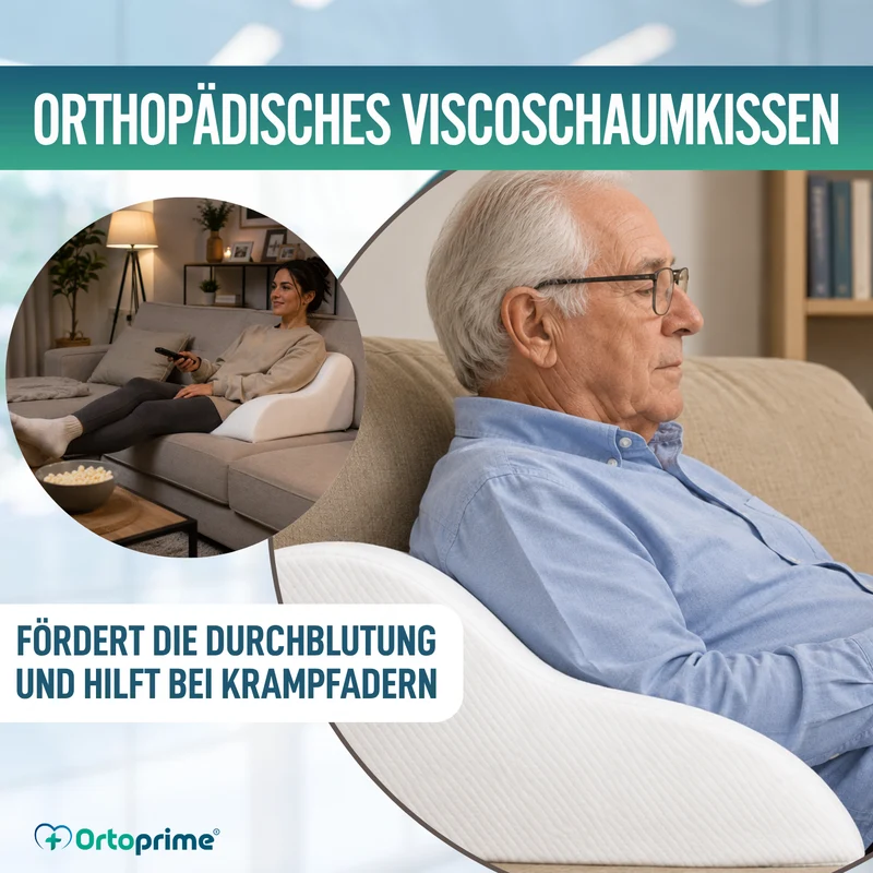 Viscoelastisches Beinkissen | Kissen mit Memory-Effekt für die Durchblutung