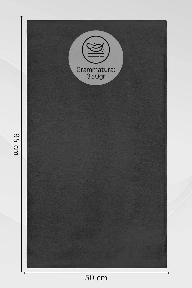 Set 10 Asciugamani Professionali in Spugna di Cotone 50×95 cm Tinta Unita 350 g Il Gruppone