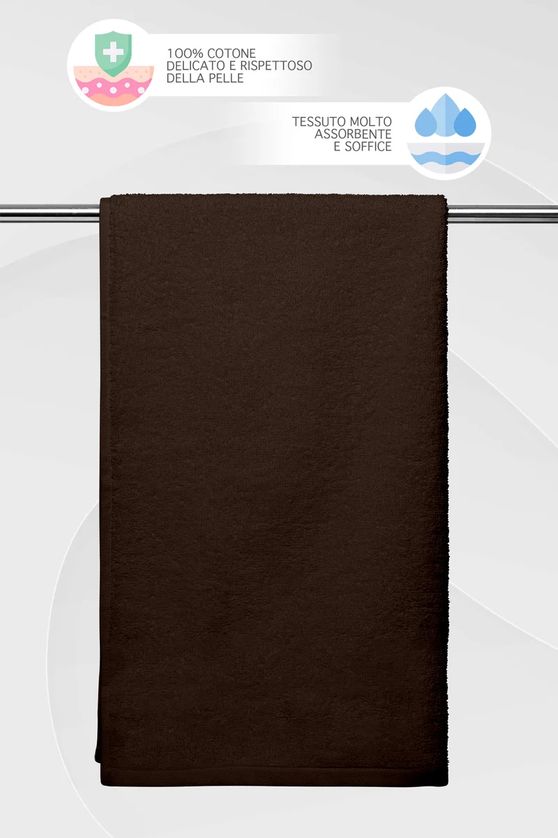 Set 10 Asciugamani Professionali in Spugna di Cotone 50×95 cm Tinta Unita 350 g Il Gruppone