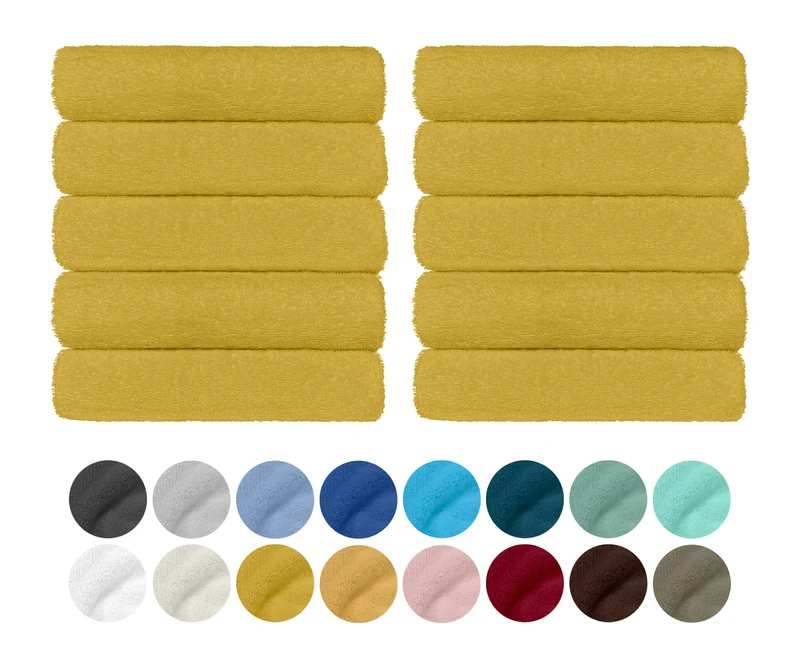 Set 10 Asciugamani Professionali in Spugna di Cotone 50×95 cm Tinta Unita 350 g Il Gruppone