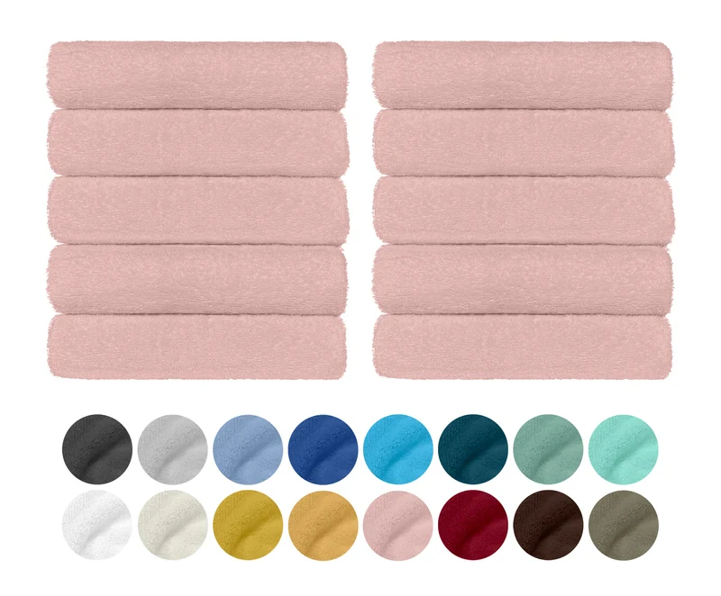 Set 10 Asciugamani Professionali in Spugna di Cotone 50×95 cm Tinta Unita 350 g Il Gruppone