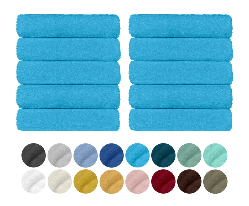 Set 10 Asciugamani Professionali in Spugna di Cotone 50×95 cm Tinta Unita 350 g Il Gruppone
