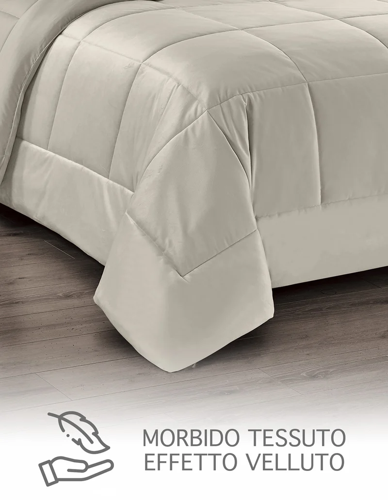 Trapunta Matrimoniale in Velluto Invernale 625 g/mq Effetto Piuma Duck Friendly Il Gruppone