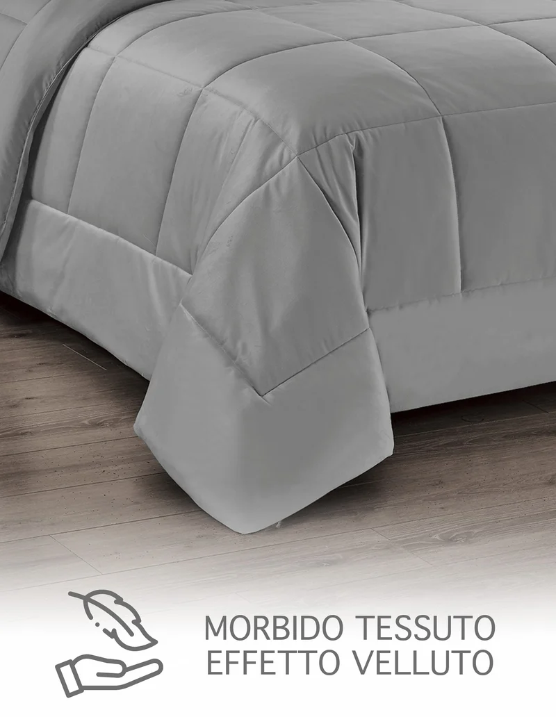 Trapunta Matrimoniale in Velluto Invernale 625 g/mq Effetto Piuma Duck Friendly Il Gruppone