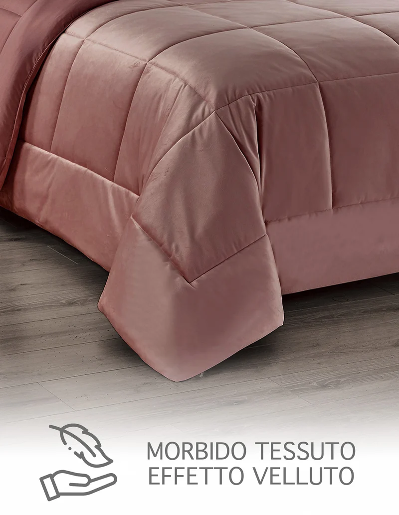 Trapunta Matrimoniale in Velluto Invernale 625 g/mq Effetto Piuma Duck Friendly Il Gruppone