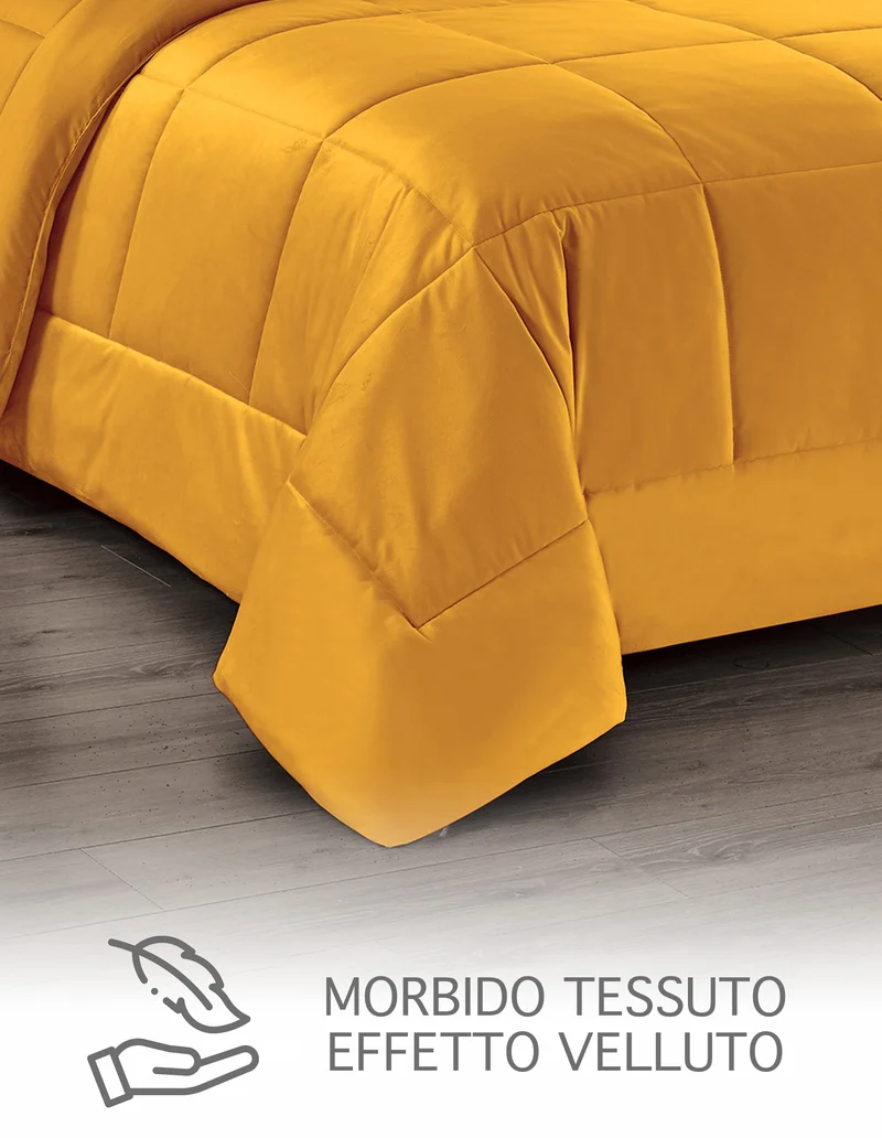 Trapunta Matrimoniale in Velluto Invernale 625 g/mq Effetto Piuma Duck Friendly Il Gruppone