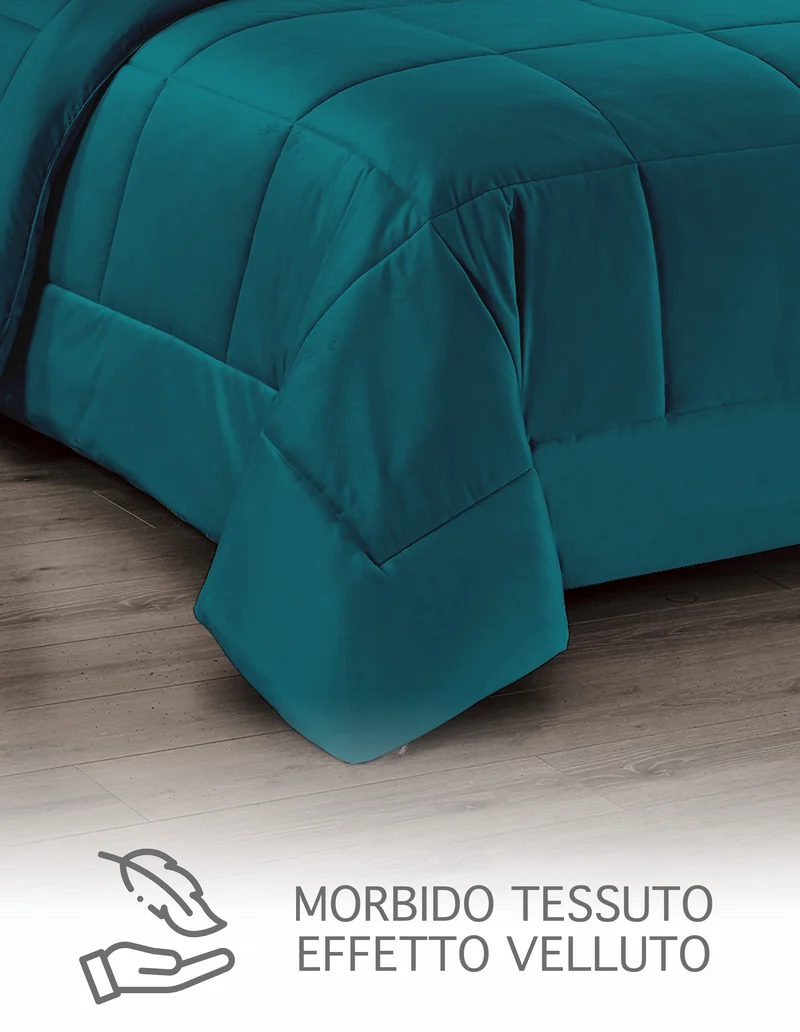 Trapunta Matrimoniale in Velluto Invernale 625 g/mq Effetto Piuma Duck Friendly Il Gruppone