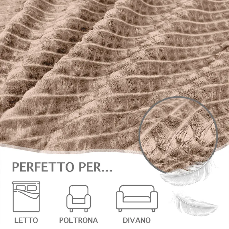 Coperta Invernale in Pile Morbida Quadrettata Il Gruppone