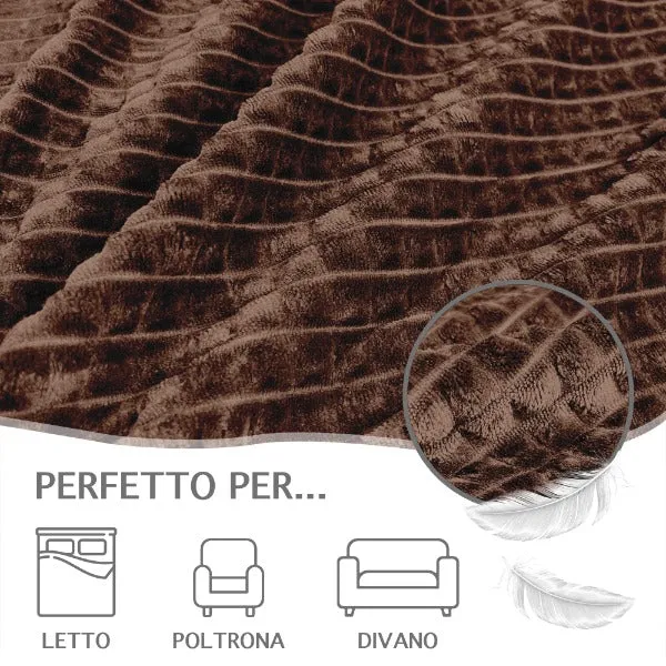Coperta Invernale in Pile Morbida Quadrettata Il Gruppone