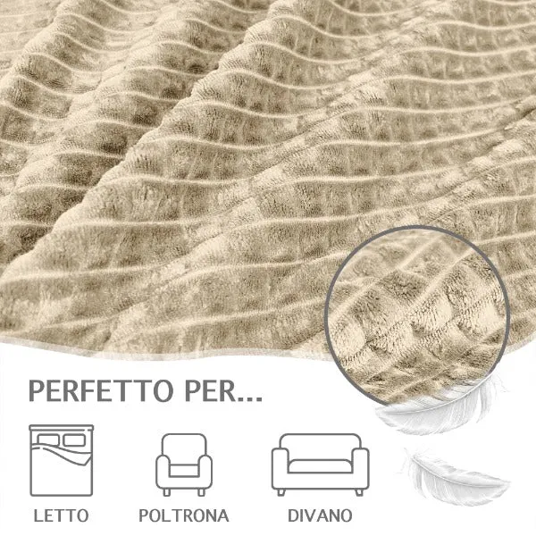 Coperta Invernale in Pile Morbida Quadrettata Il Gruppone