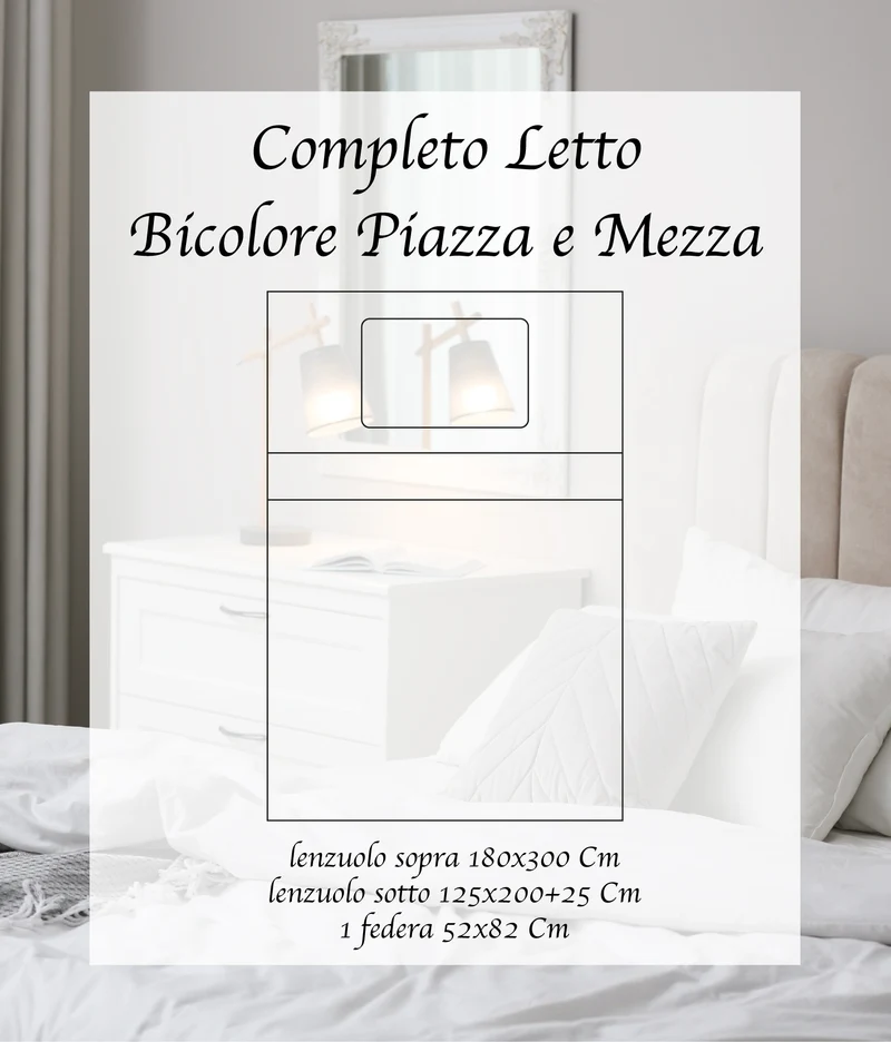Completo Letto Bicolore in Flanella Calda e Morbida Anti-Pilling Il Gruppone