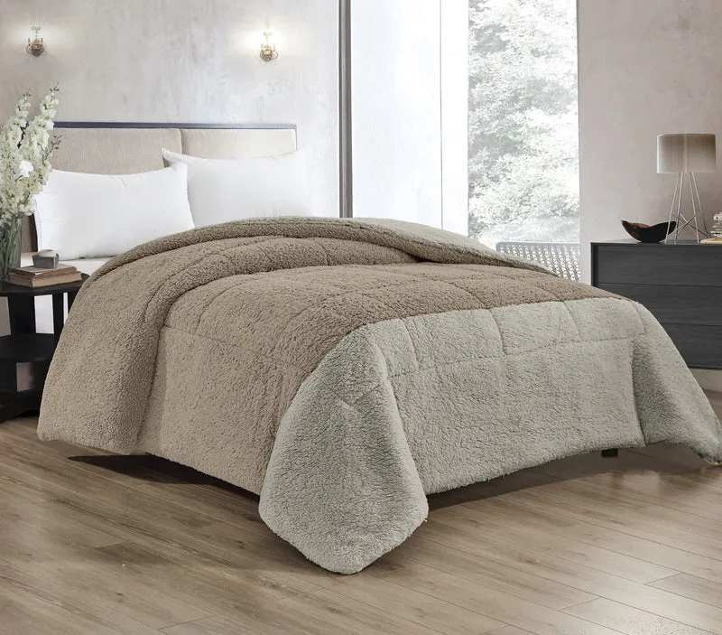 Trapunta Invernale Sherpa Flanellata Bicolore in Morbida Microfibra Effetto Velluto Calda Il Gruppone
