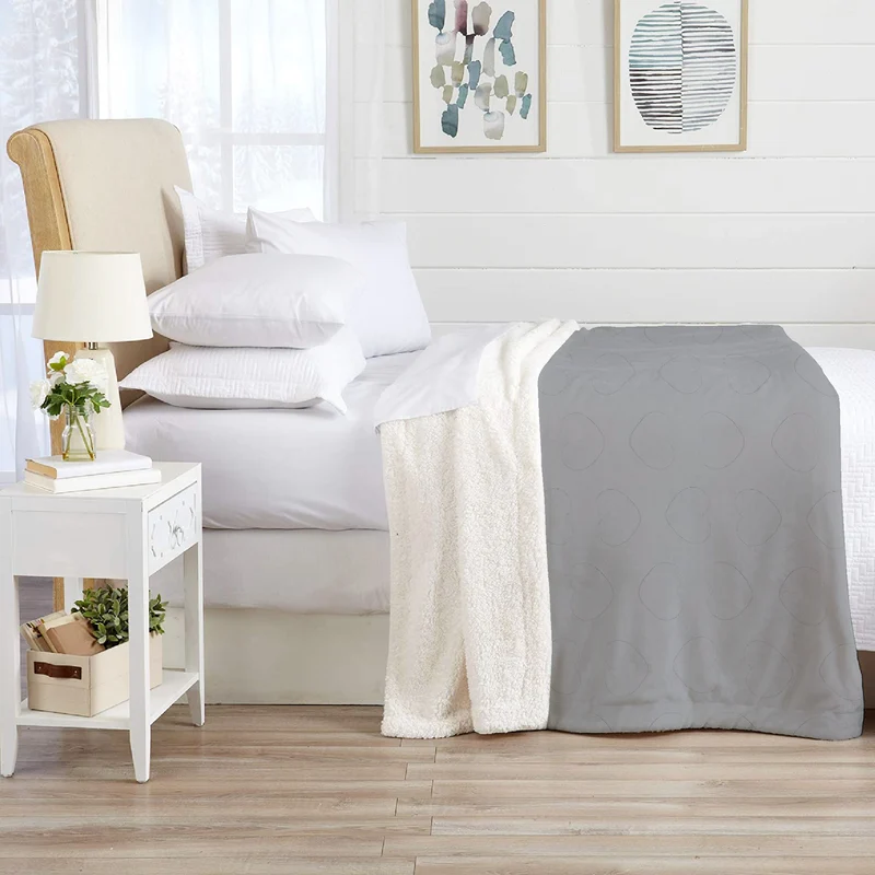 Coperta Invernale Pile Sherpa Effetto Pelliccia Morbida con Motivo Cuori Il Gruppone