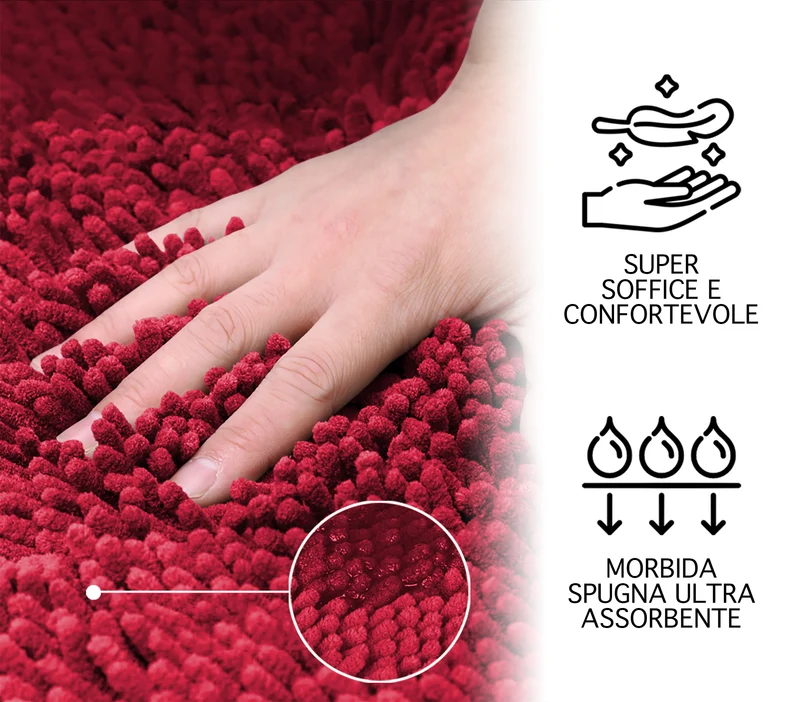 Tappeto Bagno in Microfibra Super Soffice Antiscivolo Assorbente Il Gruppone