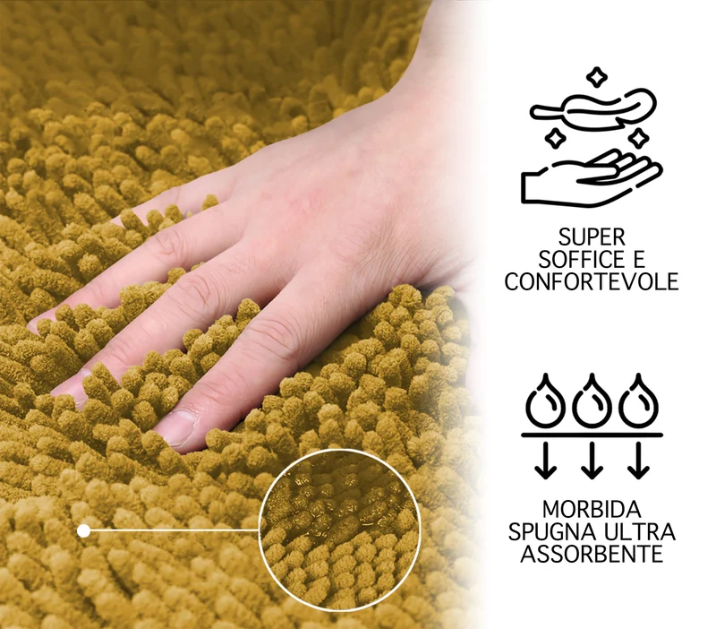 Tappeto Bagno in Microfibra Super Soffice Antiscivolo Assorbente Il Gruppone