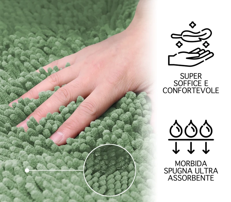 Tappeto Bagno in Microfibra Super Soffice Antiscivolo Assorbente Il Gruppone