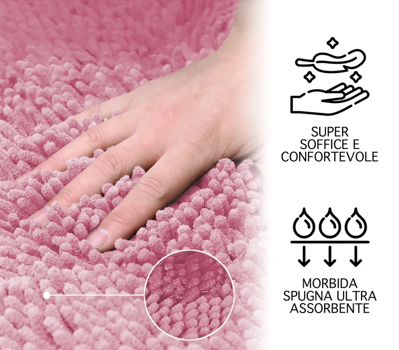 Tappeto Bagno in Microfibra Super Soffice Antiscivolo Assorbente Il Gruppone