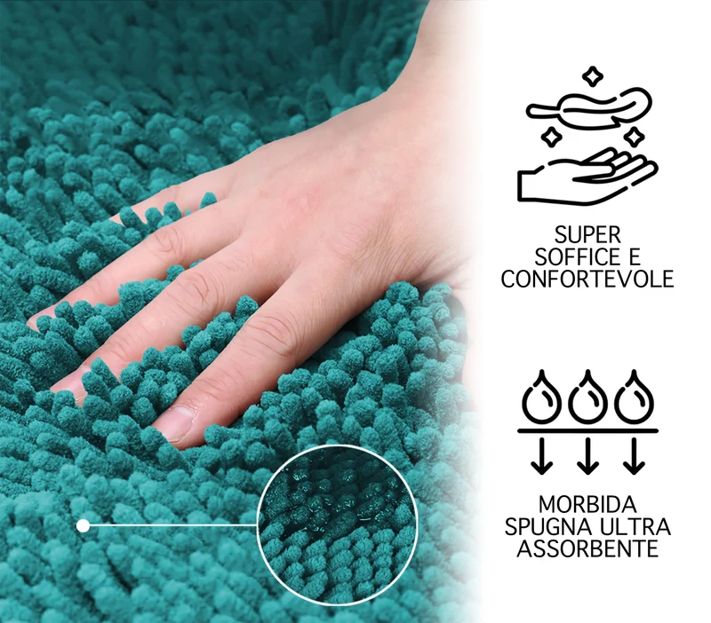 Tappeto Bagno in Microfibra Super Soffice Antiscivolo Assorbente Il Gruppone