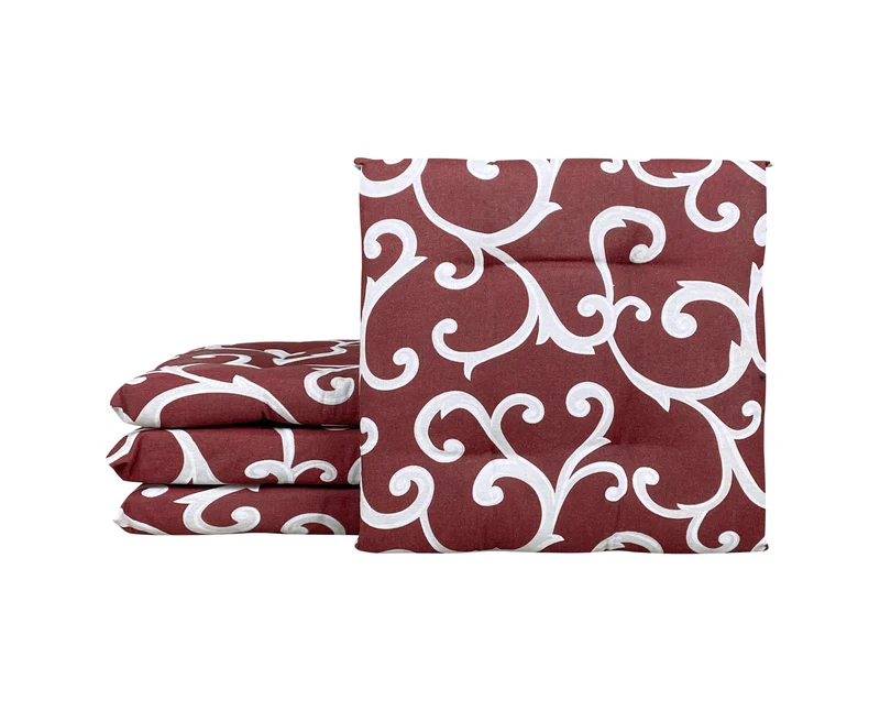 Set Cuscini per Sedia Barocco 40x40 in Cotone Imbottiti 6 cm con Lacci 4 Punti Made in Italy Il Gruppone