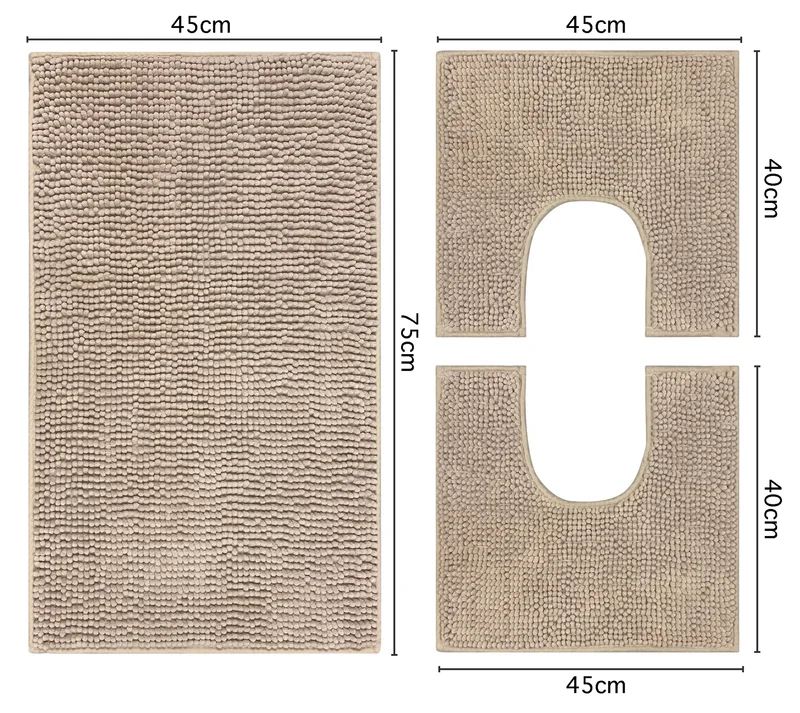 Set Tappeti Bagno 3 Pezzi Antiscivolo Lavabili e Assorbenti Il Gruppone