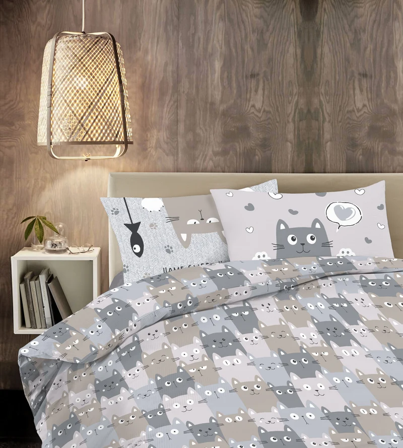 Parure Copripiumino in Cotone con Stampe Moderne Made in Italy Il Gruppone