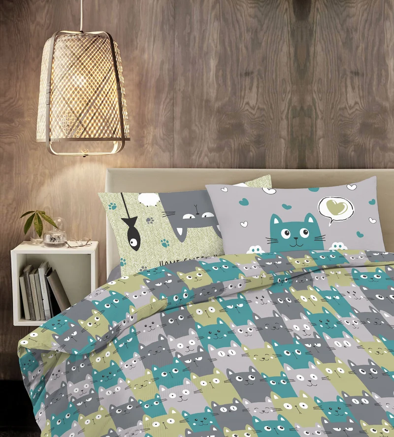 Parure Copripiumino in Cotone con Stampe Moderne Made in Italy Il Gruppone