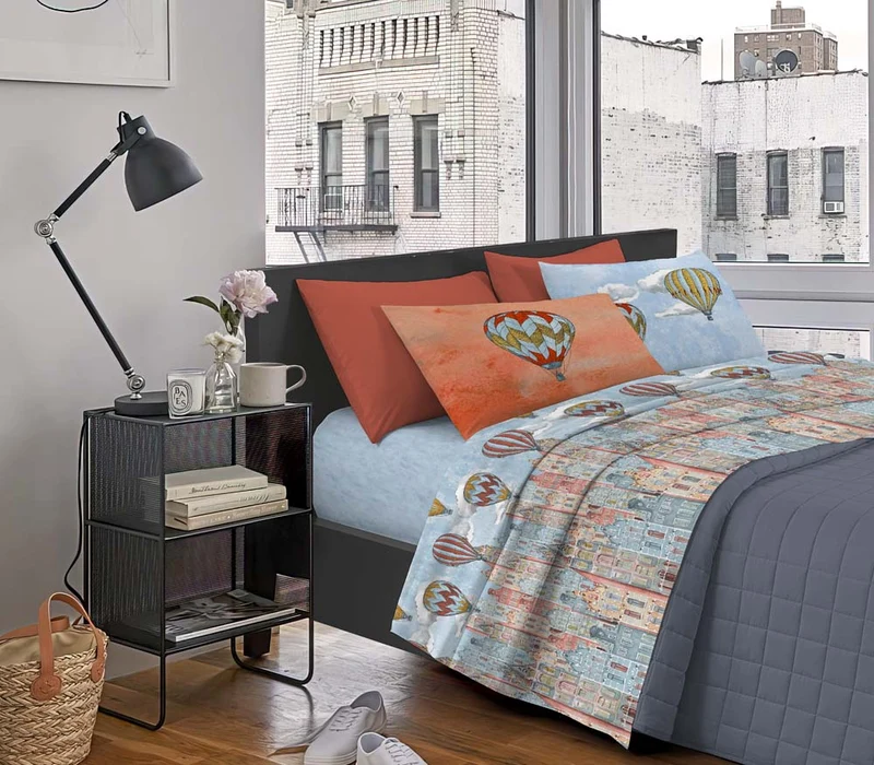 Completo Letto Stampato in Cotone Made in Italy Dis.Polare-Volare Il Gruppone