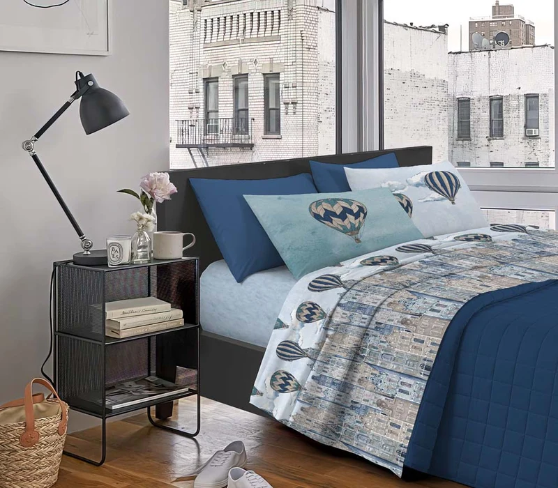 Completo Letto Stampato in Cotone Made in Italy Dis.Polare-Volare Il Gruppone