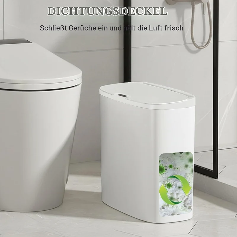 Automatischer Mülleimer 12L mit Sensor – Wandmontage & Freistehend, Elektrischer Abfalleimer mit Dec
