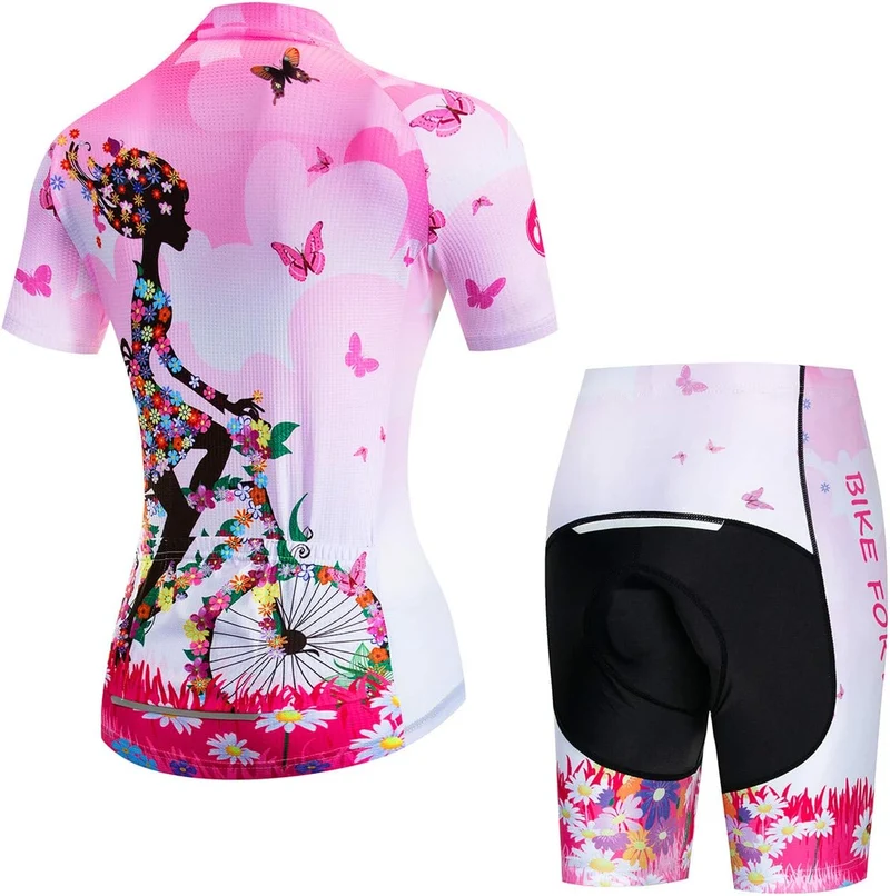 Hotlion Women's Cycling Jersey Set 3D Gel Padded Bike Clothes Breathable Bicycle Clothing Suit 16cf2