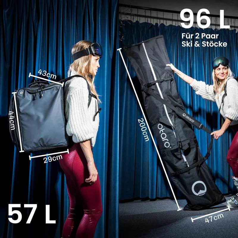 Otaro Skischuhtasche mit Helmfach (über 35.000 zufriedene Kunden) Premium Skitasche für Skischuhe |