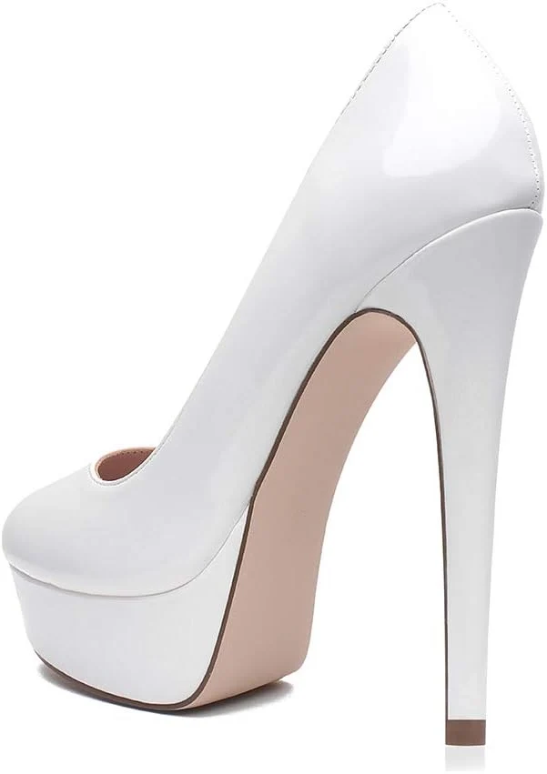 Zhabtuc Damen Plateau Pumps Geschlossen Runde Zeh High Heels 14cm Klassische Party Abschlussball Hoc