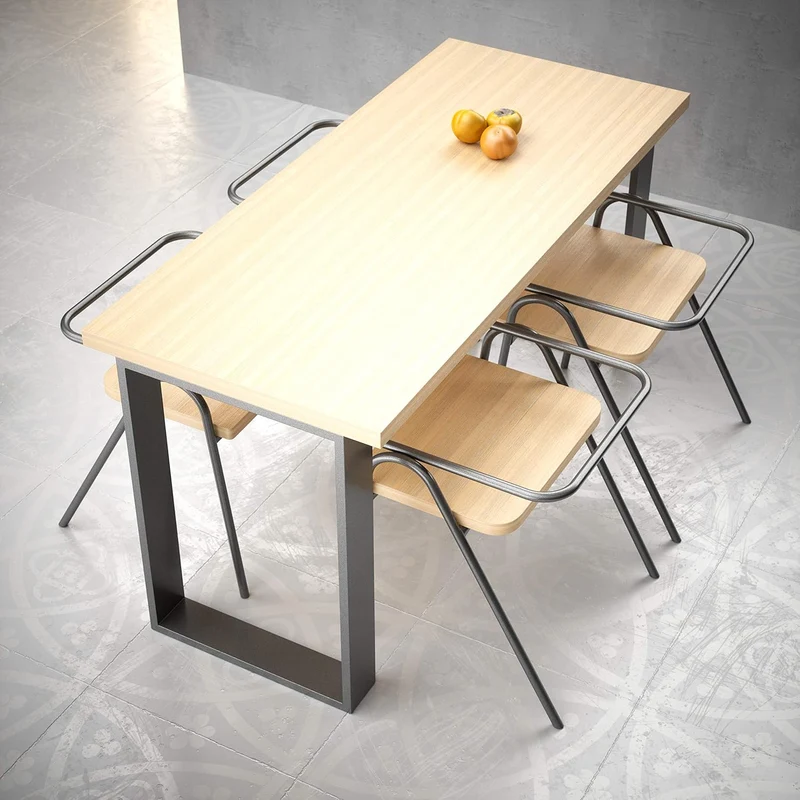 sossai® XXL Stahl Tischkufen TKK3 | Rahmenprofil: 100 mm x 20 mm | Breite 50 cm x Höhe 72 cm | Farbe