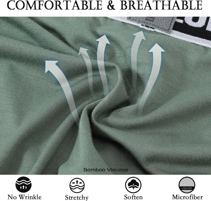 BIATWOWR Herren Dreiecks-Slips mit Extra Bequeme Beutel ohne Etikett und Breitem Bund M Grünbraun, M