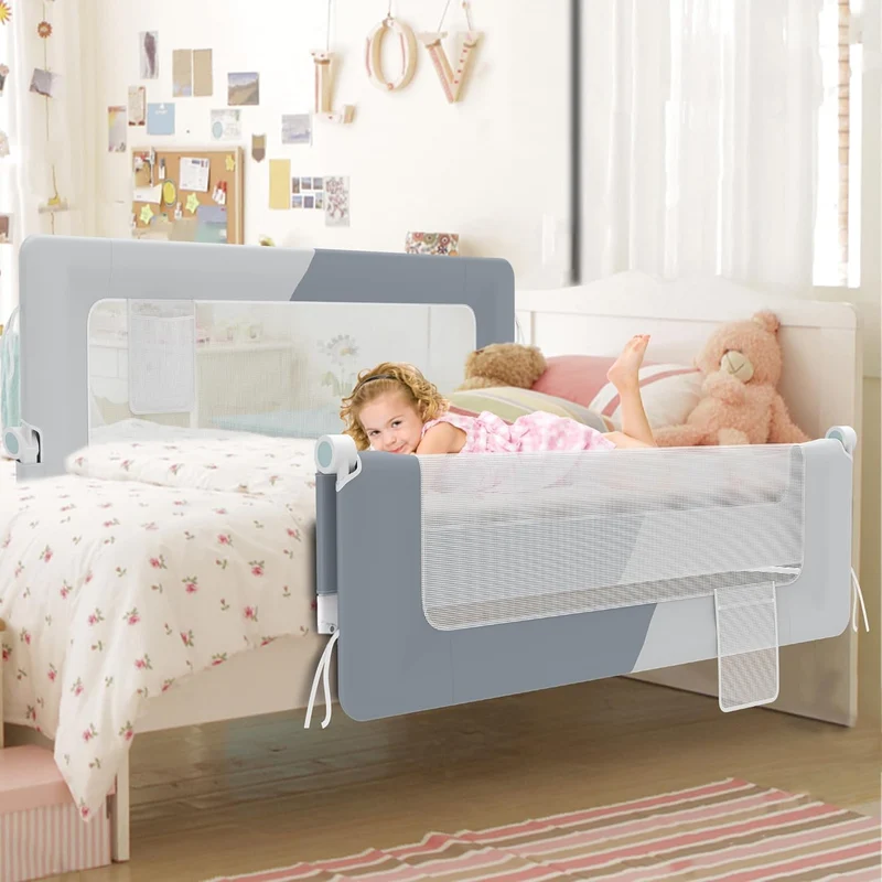 LZQ Rausfallschutz Bett Bettgitter Klappbar Kinderbettgitter Rausfallschutz Kinderbett Bettschutzgit