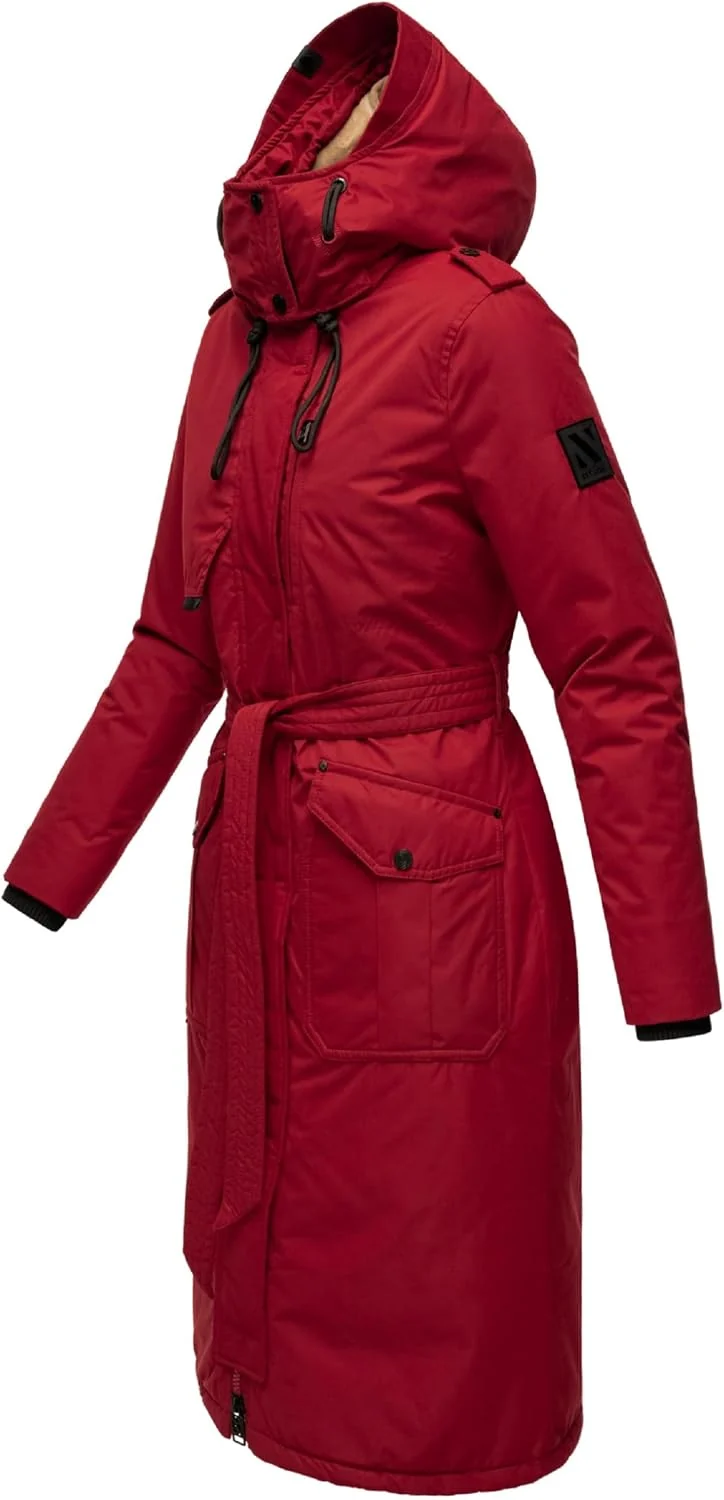 Navahoo Damen Wintermantel Warmer Parka lang mit hohem Kragen und weicher Kapuze Hokulanii XS-XXL M