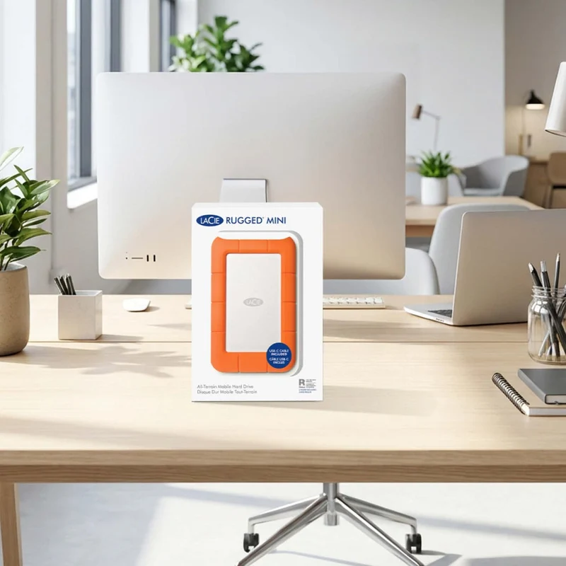 LaCie Rugged Mini 1TB tragbare externe Festplatte, 2.5 Zoll, PC & Mac, inkl. USB-C w/o USB-A Kabel,