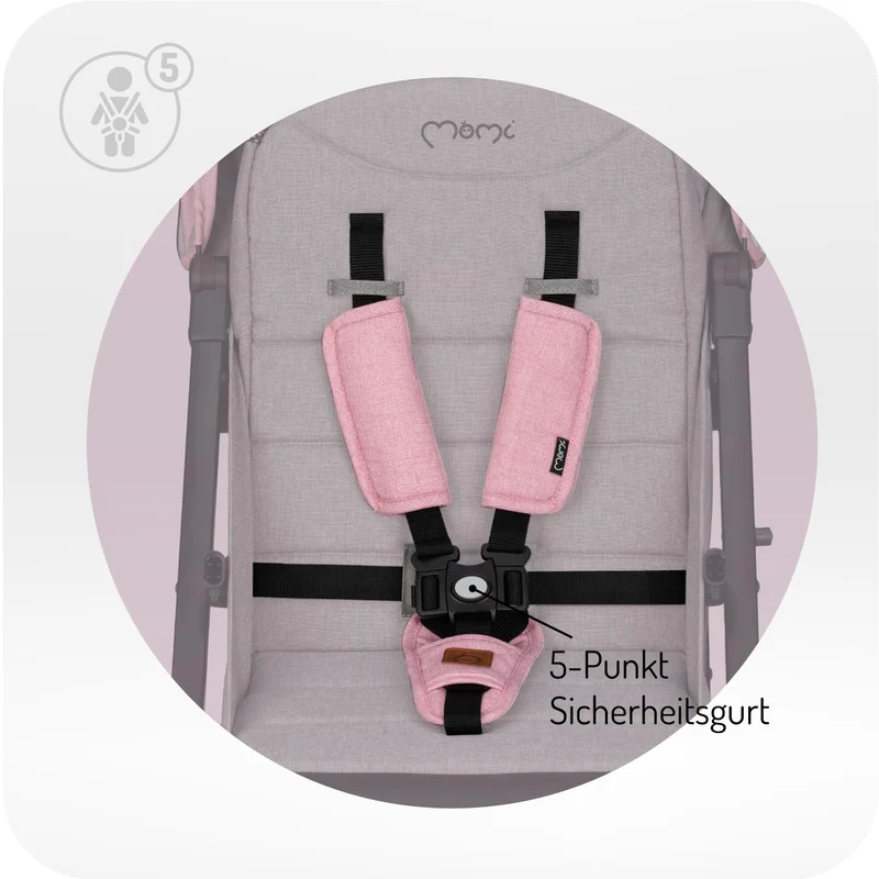 MoMi ESTELLE DAKAR Kinderwagen ab 6. Monat (bis 22 kg), klappbarer Buggy mit 5-Punkt-Sicherheitsgurt