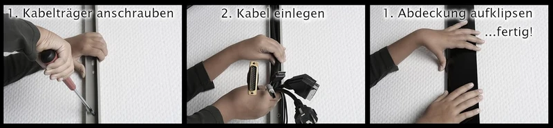 TV Design Aluminium Kabelkanal Titanium anthrazit seidenmatt lackiert in verschiedenen Längen von AL