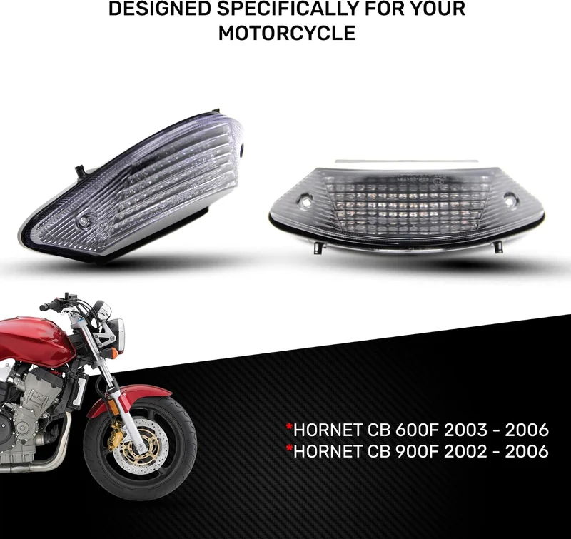 avdb-moto LED-Bremslicht mit integriertem Blinker kompatibel mit HORNET 600, CB600 F 2003-2006, Horn