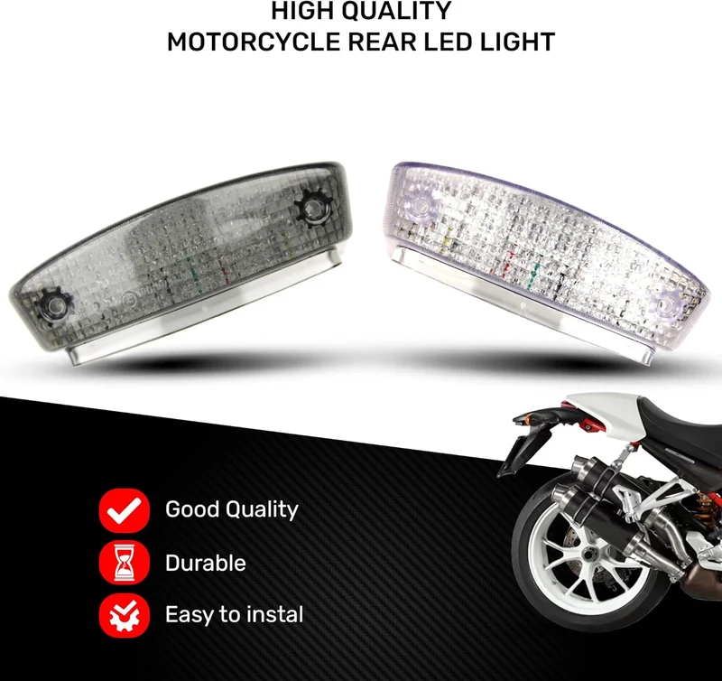 avdb-moto LED-Bremslicht mit integriertem Blinker kompatibel mit Ducati Monster (klar), klar