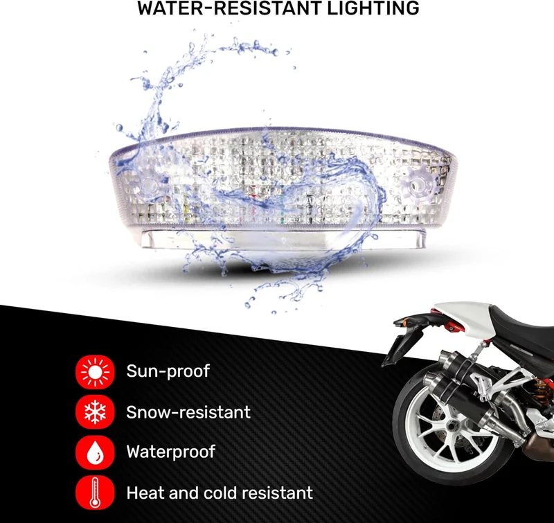 avdb-moto LED-Bremslicht mit integriertem Blinker kompatibel mit Ducati Monster (klar), klar