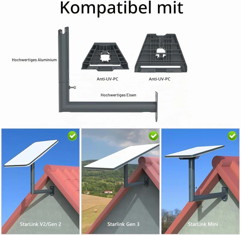 TIUIHU Starlink Halterung,360° verstellbarer Starlink lange Wandghalterung,Starlink Dachhalterung,St