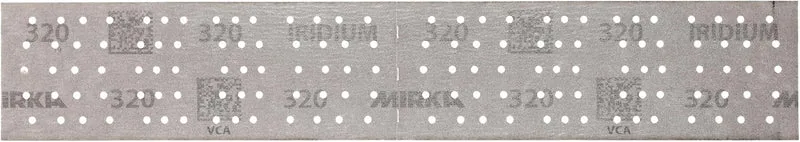 Mirka Iridium Premium-Schleifpapier 70x400mm und 70x198mm / mittig perforiert/Klett/Korn 320, 50 Stk