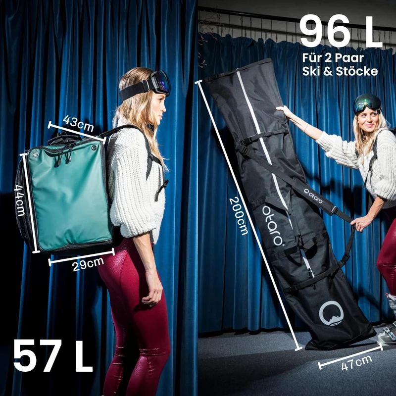Otaro Skischuhtasche mit Helmfach (über 35.000 zufriedene Kunden) Premium Skitasche für Skischuhe |